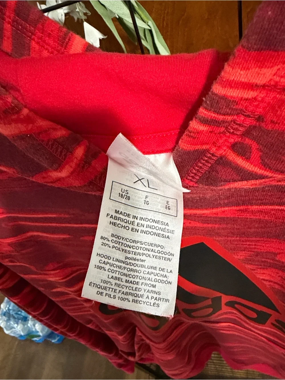 2 adidas Kids Red & Gray Marbled Hoodies with Bold Logo